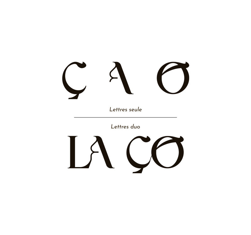 Ç, A, O seuls, puis les liaisons LA et ÇO