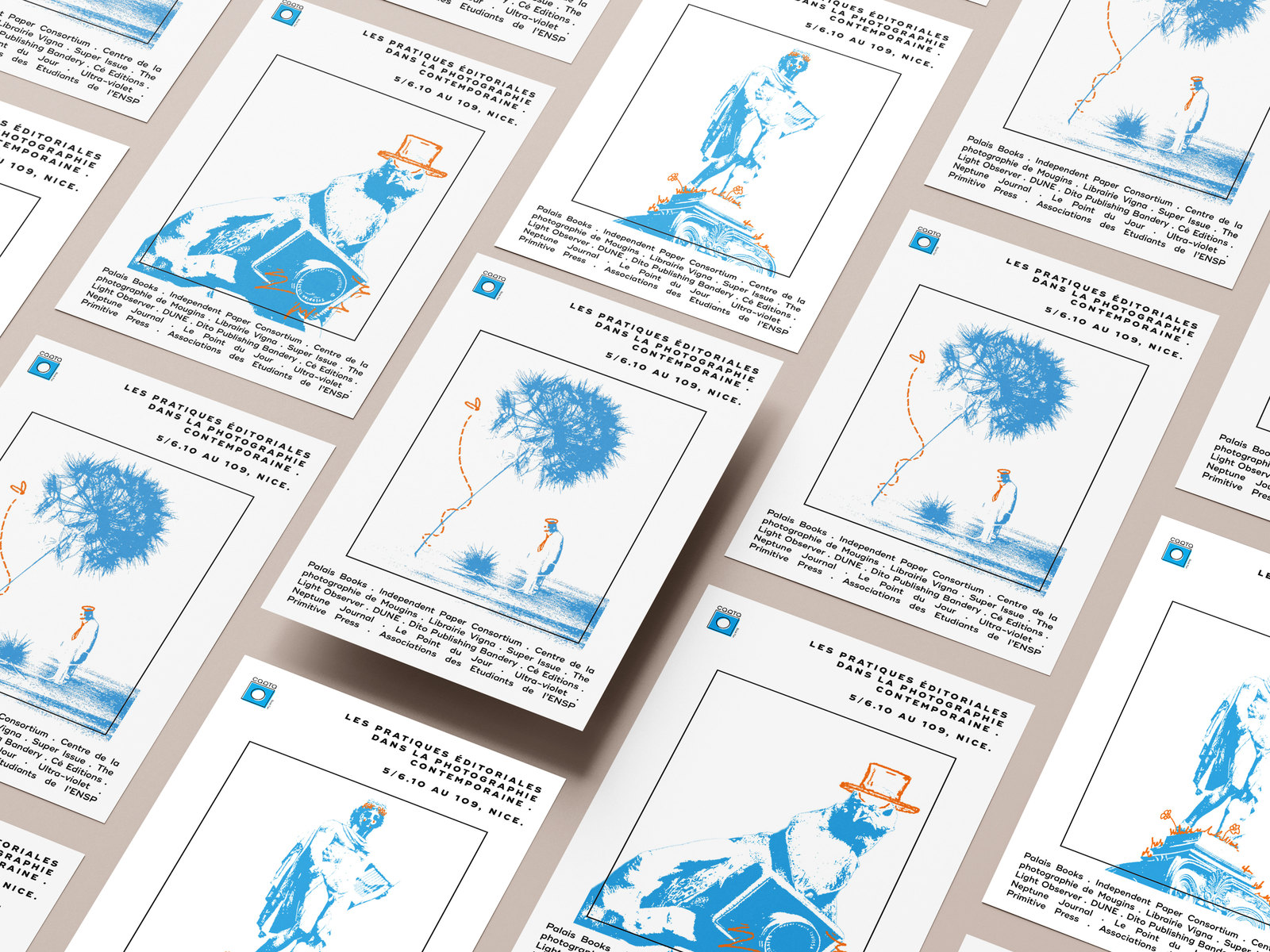 Les flyers A5, posés en grille
