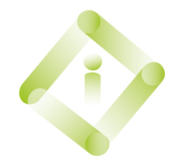 Pictogramme : un i vert dans un losange