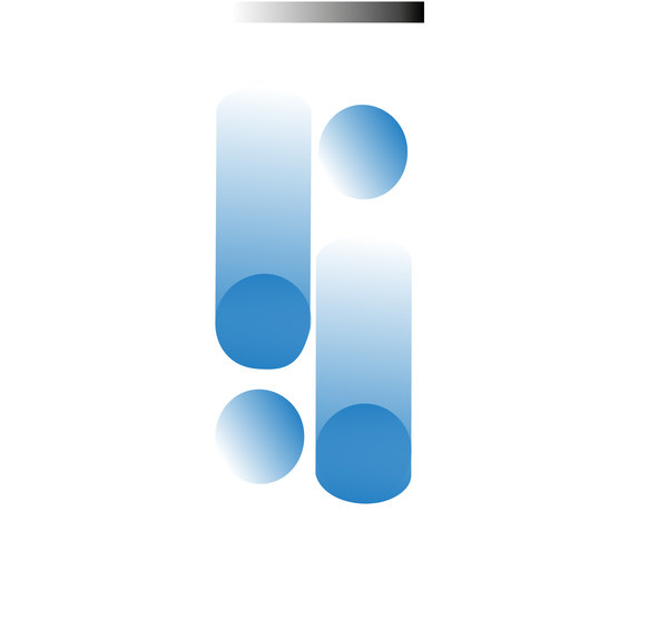 Pictogramme : un i bleu en morceaux
