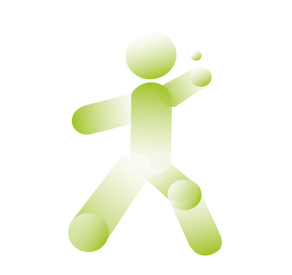 Pictogramme : un coureur vert