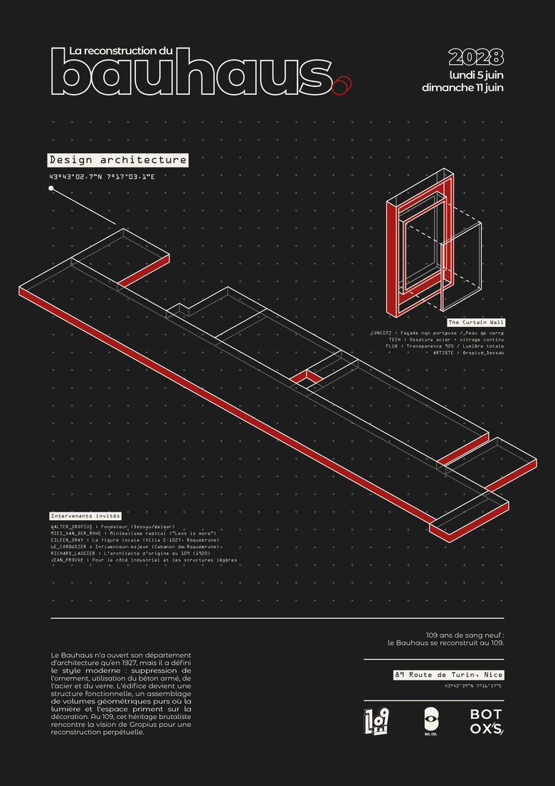 L’affiche Architecture sur fond noir