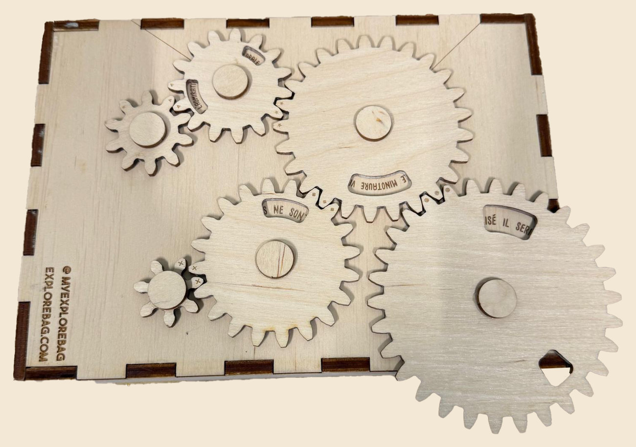 Le plateau d’engrenages en bois