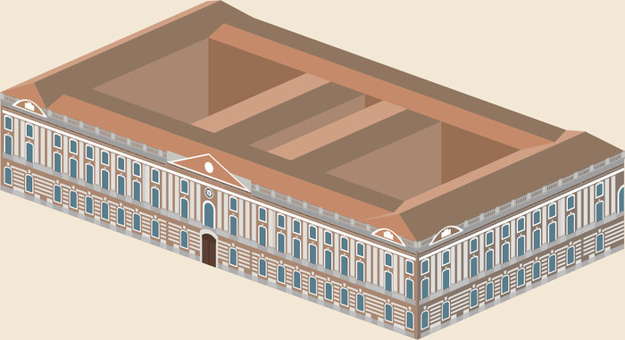 Illustration isométrique du Capitole de Toulouse