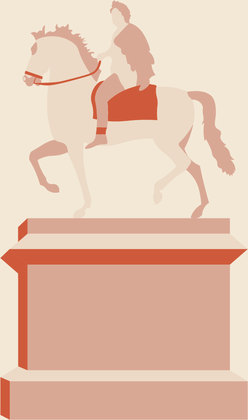 Illustration d’une statue équestre, Lyon