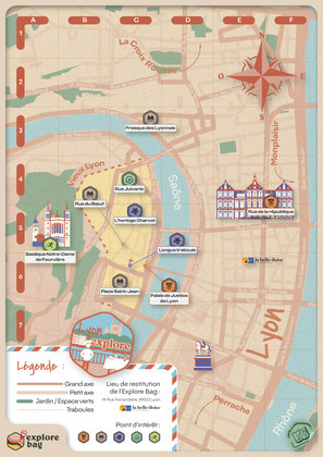 Carte illustrée de Lyon