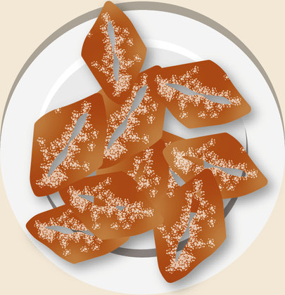Illustration d’une assiette de bugnes
