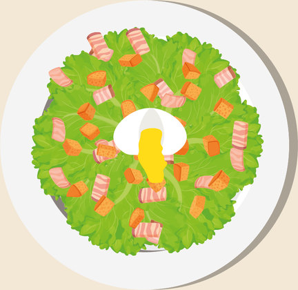 Illustration d’une salade lyonnaise