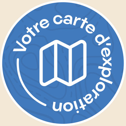 Pastille bleue « Votre carte d’exploration »