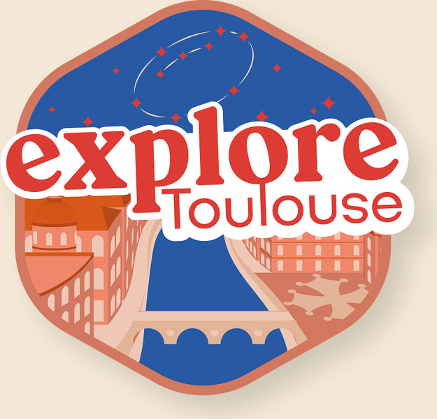 Le badge « explore Toulouse », à plat