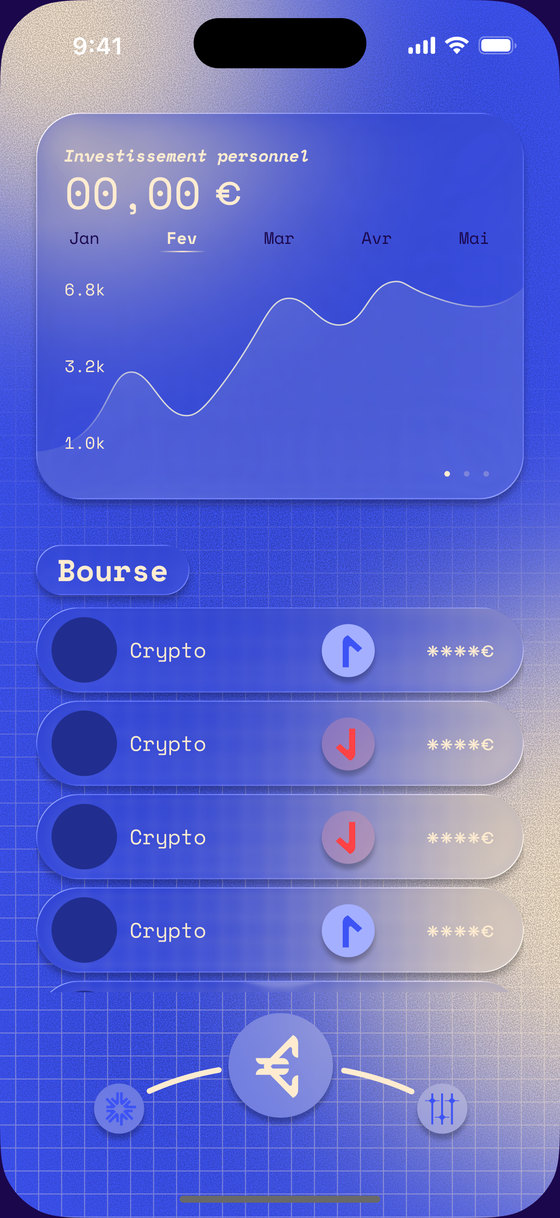 Écran Bourse : un graphique d’investissement et des cryptos