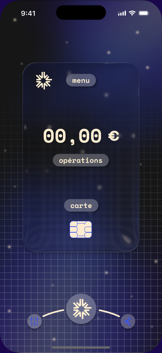 Écran d’accueil : le solde, les opérations et la carte