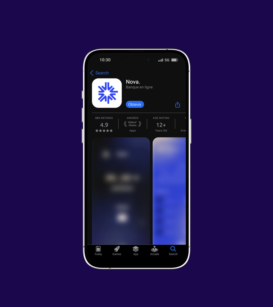 La fiche de l’appli Nova sur l’App Store